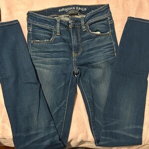 American Eagle Outfitters Women's Dark Blue Skinny Jeans